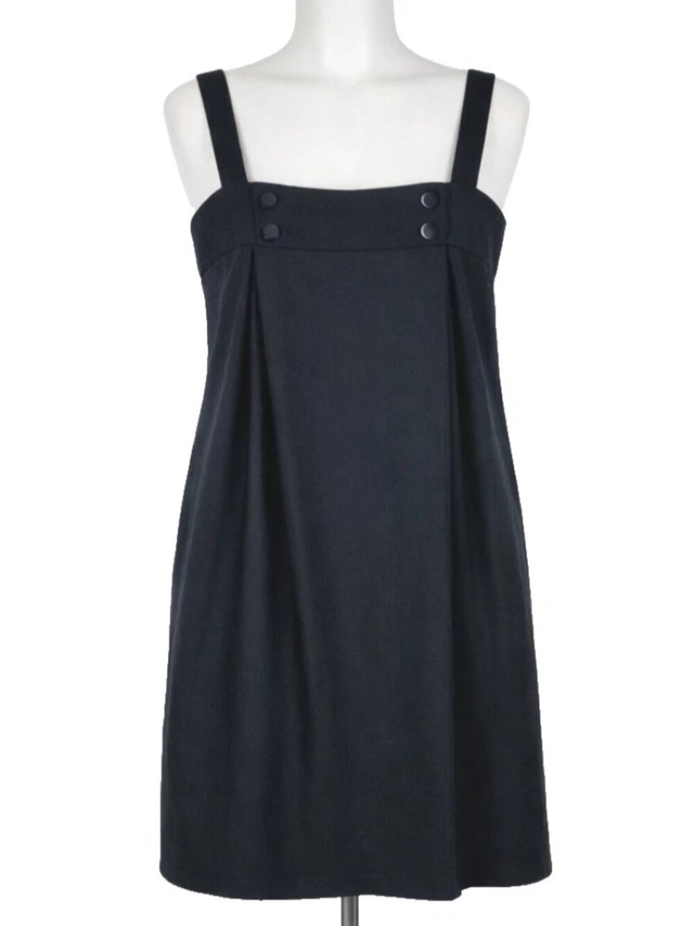 Laundry By Design Black Wrap Dress Women Size Medium Button Accents